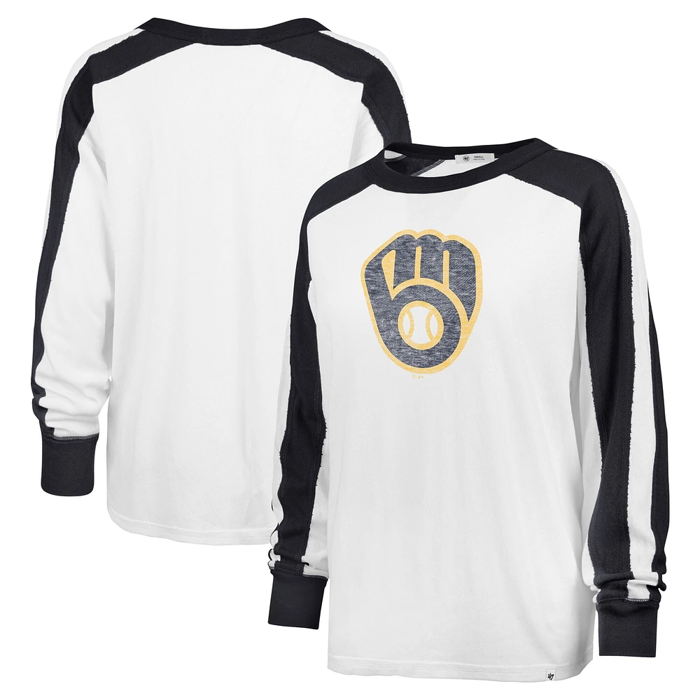 T-shirt blanc à manches longues Premier Caribou des Milwaukee Brewers '47 pour femmes