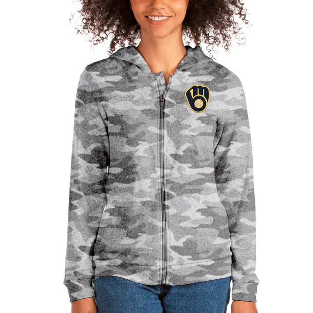 Lids Milwaukee Brewers Fanatics Branded Women's Pop Fly Pullover Hoodie -  Navy/Gray