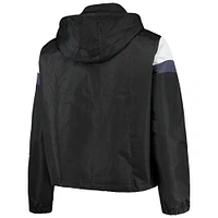 Veste à capuche noire Anorak Quarter-Zip Taille Plus des Milwaukee Brewers pour femme