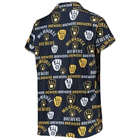 Women's Concepts Sport Navy Milwaukee Brewers Flagship Allover Print Top & Shorts Sleep Set