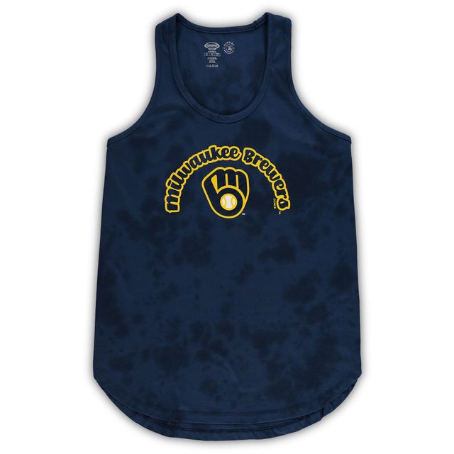 Women's Concepts Sport Navy Milwaukee Brewers Plus Size Cloud Tank