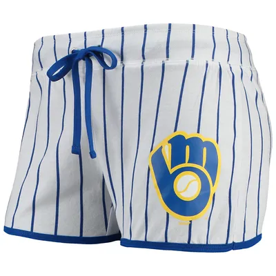 Concepts Sport Blanc/Royal Milwaukee Brewers Vigor Sleep Shorts pour femmes