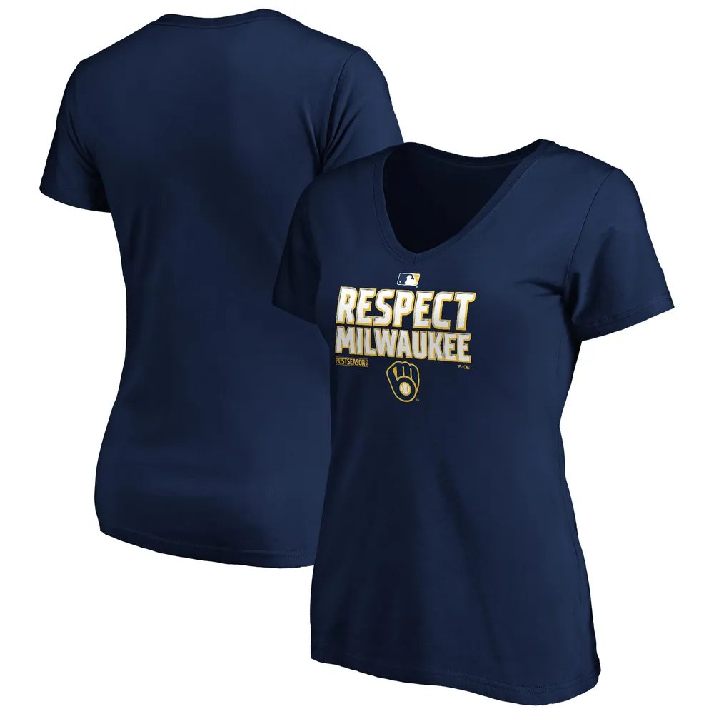 Fanatics Branded Milwaukee Brewers Women's Navy/Gray Fan T-Shirt