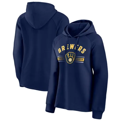 Milwaukee Brewers Fanatics Branded Women's Perfect Play Raglan Pullover Hoodie - Navy