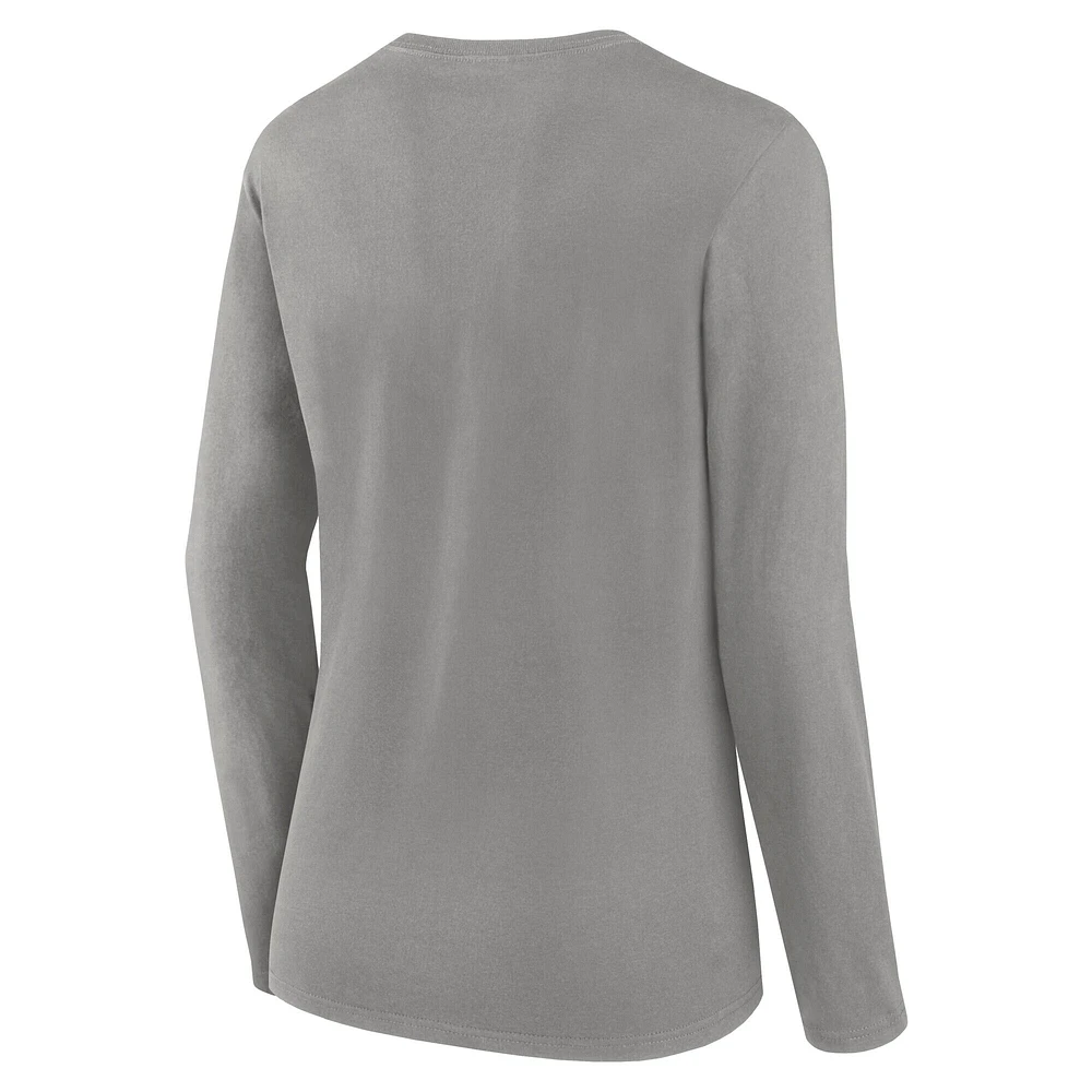 Women's Fanatics  Gray Milwaukee Brewers Team Long Sleeve T-Shirt