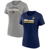 Women's Fanatics Milwaukee Brewers Risk T-Shirt Combo Pack