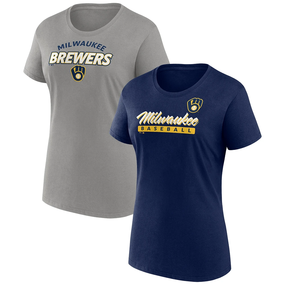 Women's Fanatics Milwaukee Brewers Risk T-Shirt Combo Pack