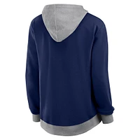 Sweat à capuche zippé en molleton French Terry Hit It bleu marine pour femme Fanatics des Milwaukee Brewers