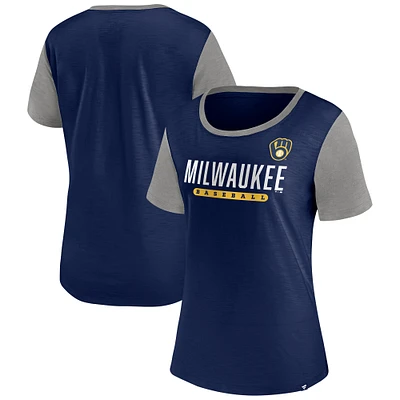 T-shirt Fanatics bleu marine Milwaukee Brewers Mound pour femmes