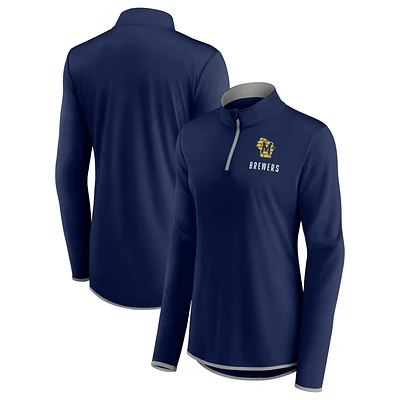 Veste à quart de zip Fanatics pour femmes, bleu marine, Milwaukee Brewers Worth The Drive