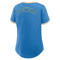 Women's Fanatics Royal Milwaukee Brewers Binge Worthy Stadium Slub V-Neck T-Shirt