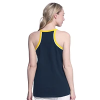 Women's G-III 4Her by Carl Banks Navy Milwaukee Brewers Curveball Racerback Tank Top