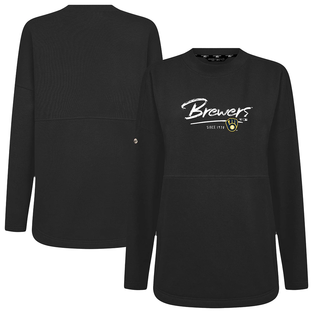 Sweat-shirt noir Levelwear pour femme Accolade Beaudry Express des Milwaukee Brewers