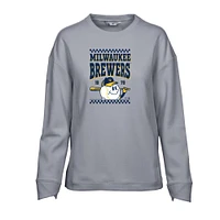 Sweat-shirt inaugural Fiona des Milwaukee Brewers pour femme de Levelwear, gris