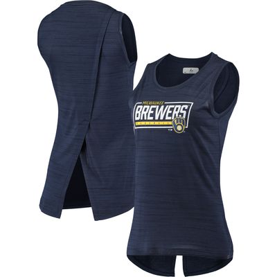 Women's Levelwear Navy Milwaukee Brewers Energy Quarter-Zip