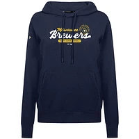 Sweat à capuche bleu marine Levelwear pour femme des Milwaukee Brewers, motif Accolade Adorn Monument