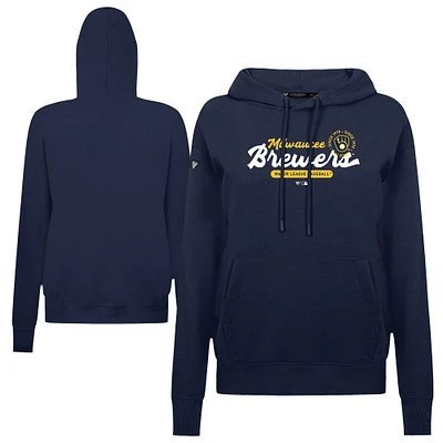 Sweat à capuche bleu marine Levelwear pour femme des Milwaukee Brewers, motif Accolade Adorn Monument