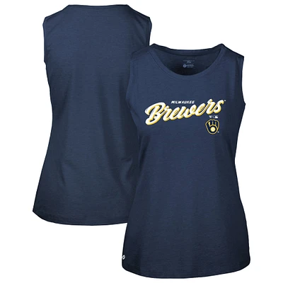 Women's Levelwear Navy Milwaukee Brewers Accolade Macy Prospect Tank Top