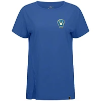 Women's Levelwear Royal Milwaukee Brewers Cooperstown Collection Influx Core Logo T-Shirt