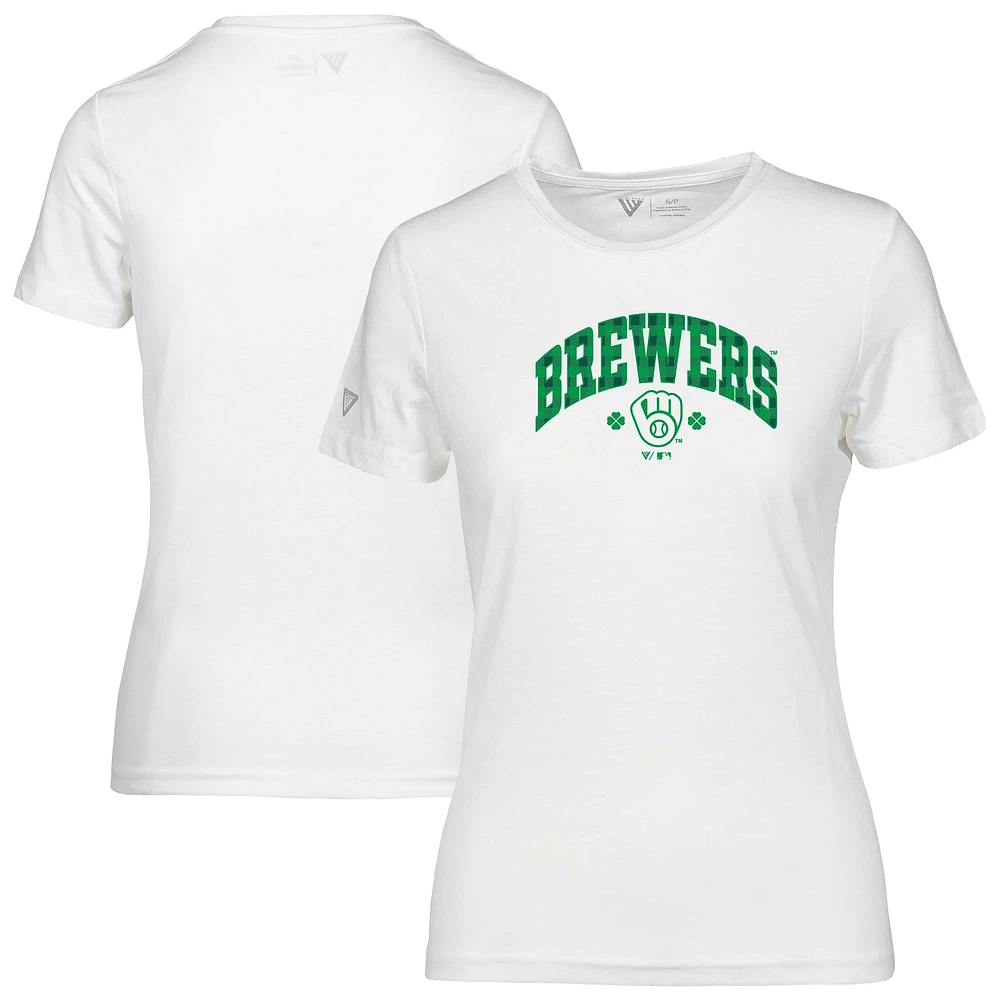 Women's Levelwear Milwaukee Brewers St. Patrick's Day Maddox Plaid T-Shirt