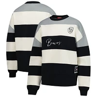 Sweat-shirt en molleton imprimé Mitchell & Ness gris/noir pour femme, collection Cooperstown, Milwaukee Brewers