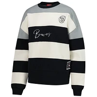 Sweat-shirt en molleton imprimé Mitchell & Ness gris/noir pour femme, collection Cooperstown, Milwaukee Brewers