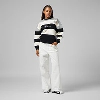 Sweat-shirt en molleton imprimé Mitchell & Ness gris/noir pour femme, collection Cooperstown, Milwaukee Brewers