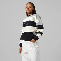 Sweat-shirt en molleton imprimé Mitchell & Ness gris/noir pour femme, collection Cooperstown, Milwaukee Brewers
