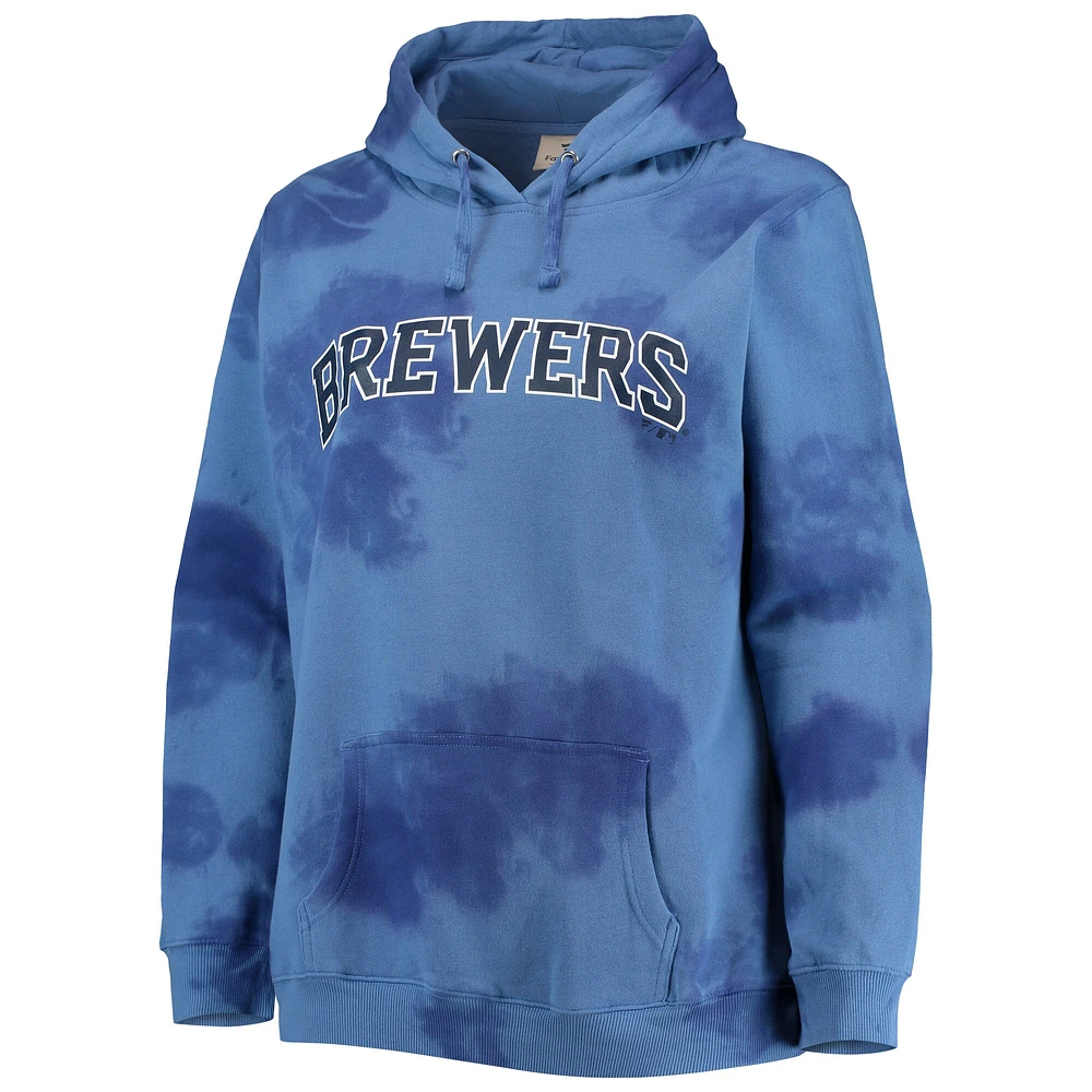 Women's Navy Milwaukee Brewers Plus Cloud Pullover Hoodie