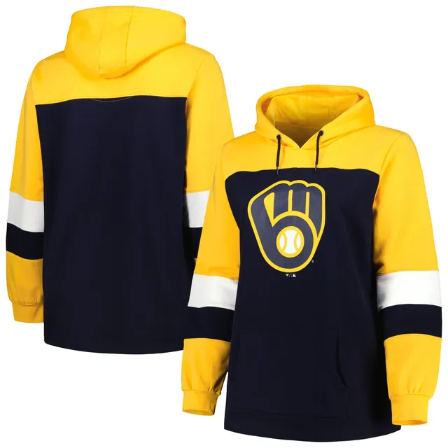 Lids Milwaukee Brewers Nike Women's Authentic Collection Pullover Hoodie -  Navy/Gold