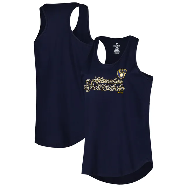 The Wild Collective Milwaukee Brewers Women's White Washed Muscle