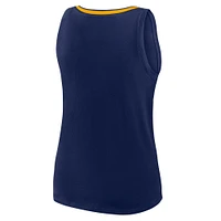 Women's Navy Milwaukee Brewers Stellar Win V-Neck Tank Top