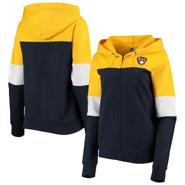 New Era Women's Navy Detroit Tigers Plus Color-Block Full-Zip Hoodie