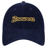 Women's New Era Navy Milwaukee Brewers Corduroy 9TWENTY Adjustable Hat