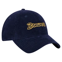 Women's New Era Navy Milwaukee Brewers Corduroy 9TWENTY Adjustable Hat
