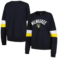 Sweat-shirt New Era bleu marine pour femmes des Milwaukee Brewers Game Day Crew