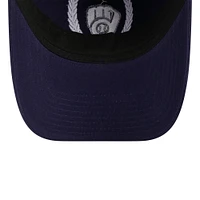 Casquette ajustable New Era Milwaukee Brewers Leaves 9TWENTY pour femme bleu marine