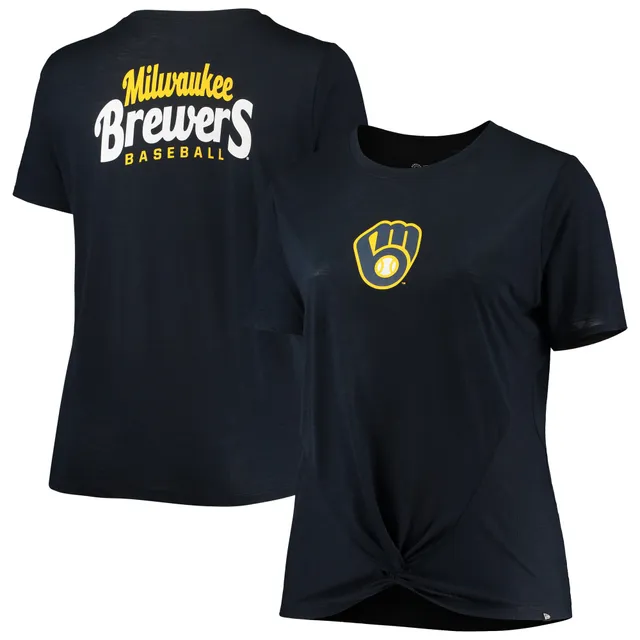 Lids Milwaukee Brewers New Era Women's Colorblock V-Neck T-Shirt