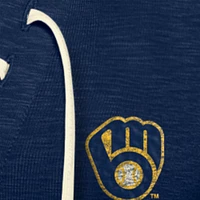 Women's New Era Navy Milwaukee Brewers Throwback Lace Up T-Shirt