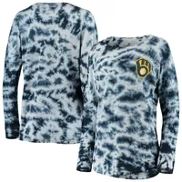 Women's New Era Navy York Yankees Tie-Dye Long Sleeve T-Shirt