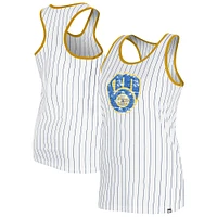 Women's New Era White Milwaukee Brewers Gameday Pinstripe Tank Top