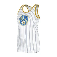 Women's New Era White Milwaukee Brewers Gameday Pinstripe Tank Top