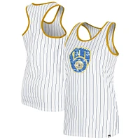 Women's New Era White Milwaukee Brewers Gameday Pinstripe Tank Top