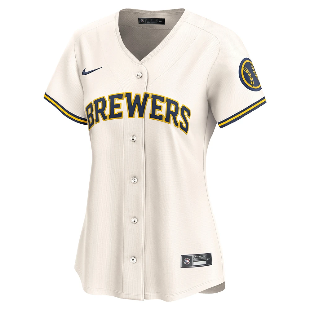 Women's Nike  Cream Milwaukee Brewers 2024 Jackie Robinson Day Home Limited Jersey