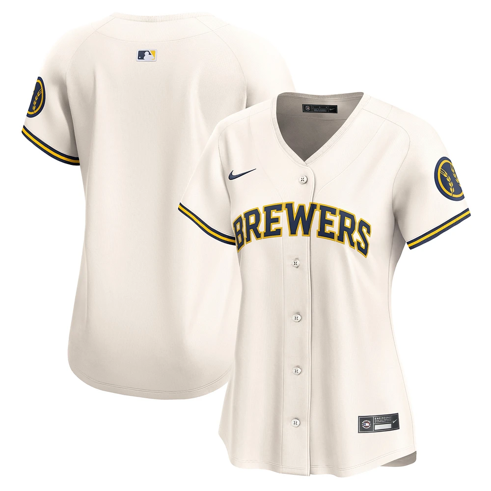 Women's Nike Cream Milwaukee Brewers Home Limited Jersey