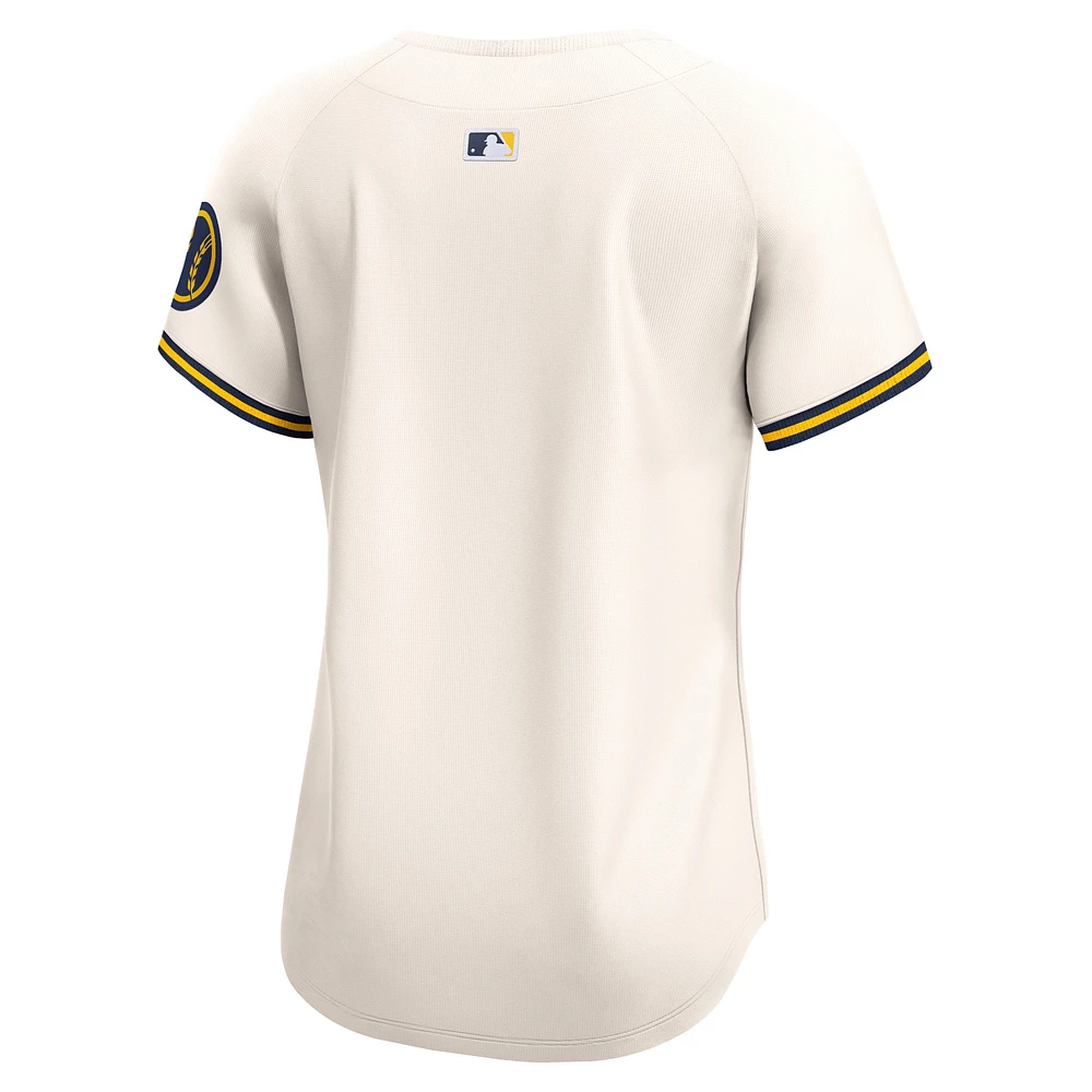 Women's Nike Cream Milwaukee Brewers Home Limited Jersey