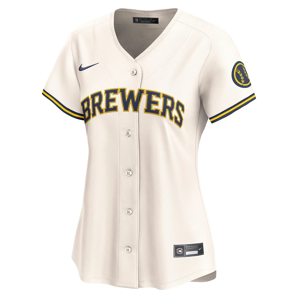 Women's Nike  Cream Milwaukee Brewers Home Limited Jersey
