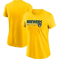 Women's Nike Gold Milwaukee Brewers Baseball T-Shirt