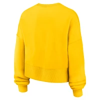 Women's Nike Gold Milwaukee Brewers Oversized High Hip Pullover Sweatshirt