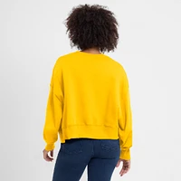 Women's Nike Gold Milwaukee Brewers Oversized High Hip Pullover Sweatshirt